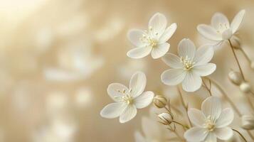 May flowers are illuminated by light that makes them look warm photo