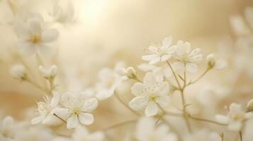 May flowers are illuminated by light that makes them look warm photo