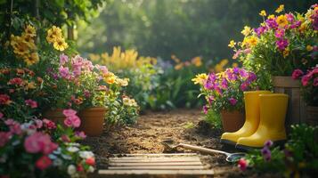 beautiful and cool looking flower garden photo