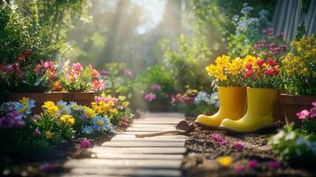 beautiful and cool looking flower garden photo