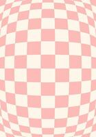Retro checkered background with distorted squares vector