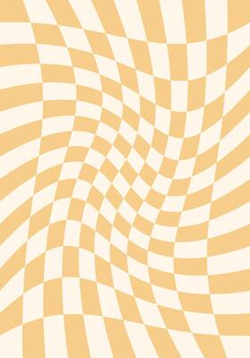 Retro checkered background with distorted squares