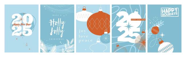 Merry Christmas and Happy New Year. illustration for greeting card, party invitation card, website banner, social media banner, marketing material. vector