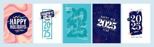Christmas and New Year Greeting Cards. illustration concepts for background, greeting card, party invitation card, website banner, social media banner, marketing material. vector