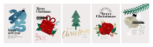 Merry Christmas and Happy New Year. illustration for greeting card, party invitation card, website banner, social media banner, marketing material. vector