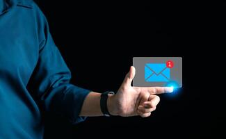 Marketing team sent email notification to engage client, ensuring message reached them promptly through electronic mail in cyberspace. email, marketing, engagement, notification, electronic mail. photo