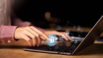 Data protection concept and secure internet security access ,cyber security technology ,Login to online database with your username and password ,cybersecurity ,Protecting data from theft photo