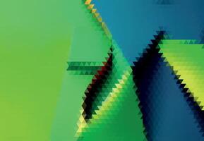 A green and blue abstract image with triangles and squares vector
