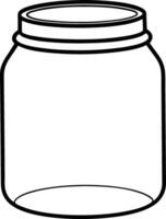 Clean Glass Jar Isolated Outline Design for Creative Use vector