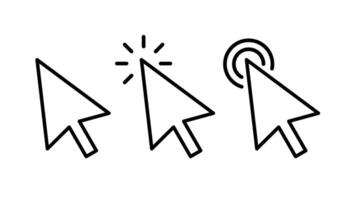 Set of mouse click cursor arrow icons vector