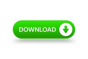 Green 3d download button. Button element for web design and mobile devices vector