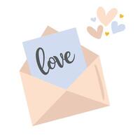 Envelope and paper with writing inside. Mail, letter or stationery theme. illustration in flat style isolated on white background. vector