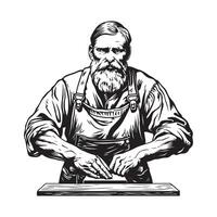Blacksmith Old Craftsman stock Image. Blacksmith stock image isolated on white background. vector