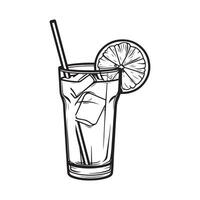 Drink Lemonade Stock Illustrations. A glass of lemonade with pieces of lemon Images isolated on white background vector