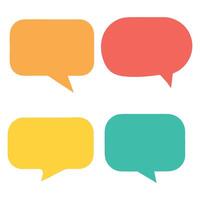 Flat color speech bubbles in dynamic shapes vector