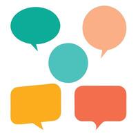 Modern Flat Color Speech Bubbles Collection in Various Shapes and Pastel Palettes vector