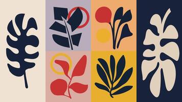 A poster with different types of leaves vector