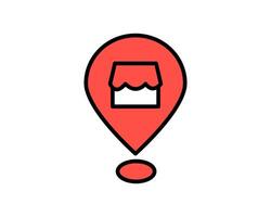 Illustration indicating the geographical location of a store, helping customers find it easily. vector