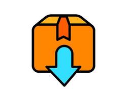 illustration representation of a download arrow, indicating the action of obtaining products or files directly to devices. vector