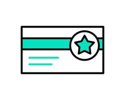 Illustration of a card with a star, symbolizing a VIP membership or customer loyalty program vector