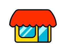 Illustration of a small shop front with an awning, representing an online or physical store vector