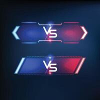 VS modern red and blue visuals used for sports and gamin on background blue vector