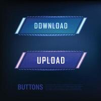 button collection sci-fi style set color blue on background blue vector