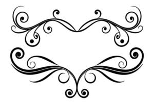 A heart with swirls and swirls in the middle vector