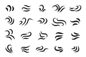 A set of different curly shapes text elements vector