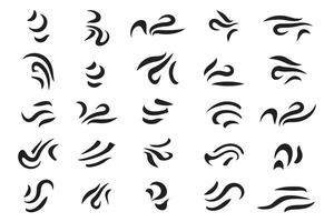 A set of different types of calligraphy word highlight elements vector