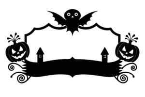 Halloween banner with bats and pumpkins vector