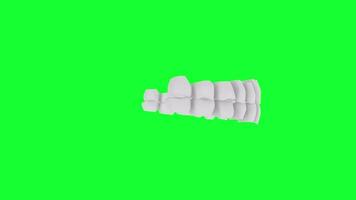 Detailed 3D rendering of a set of teeth on a green backdrop video