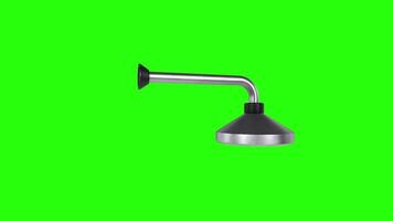 3D rendering of a sleek shower head on a vibrant green background video