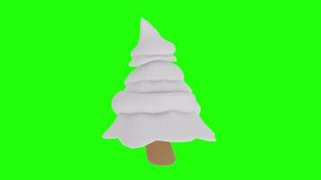 3D rendering of a soft-serve ice cream cone with green background video
