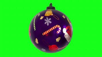 3D rendering of a colorful Christmas ornament with festive designs video