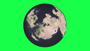 Realistic 3D rendering of the moon with green background video