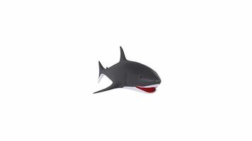 3D rendering of a shark model exploring underwater environments video