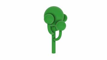 3D rendering of a stylized green tree with circular features video