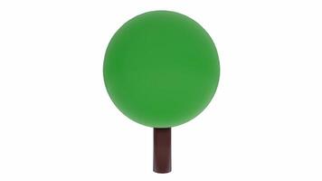 3D rendering of a simple green tree model with a brown trunk video