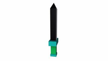 3D rendering of a colorful abstract sword design with geometric shapes video