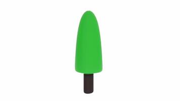 3D rendering of a green popsicle in a realistic outdoor setting video