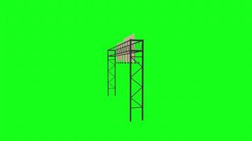 3D rendering of two blank billboards on a green background video