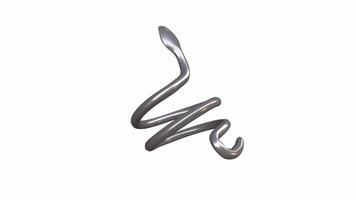 3D rendering of an abstract metallic spiral design in a modern style video