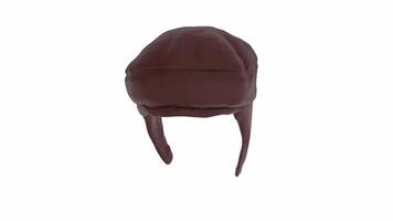 3D rendering of a unique brown hat design on a plain background video
