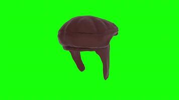 3D rendering of a unique abstract sculpture with green background video