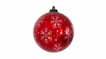 Festive 3D rendering of a red Christmas ornament with snowflake design video