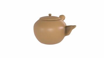 Realistic 3D rendering of a classic teapot in a minimalistic setting video