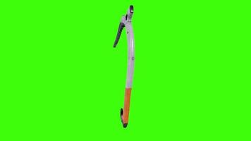 Detailed 3D rendering of a climbing tool on a green background video