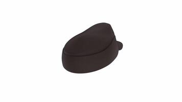 3D rendering of a black cap displayed on a white background video
