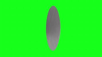 3D rendering of a wall clock showing time in a bright green background video